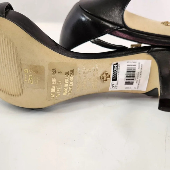 Capodarte Stiletto High Heel Strappy Sandal Womens 6 Black Open Toe Ankle Strap - Picture 5 of 6